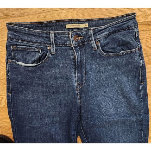 Levi's Women's Straight Leg Jeans - Dark Blue - Picture 3 of 8